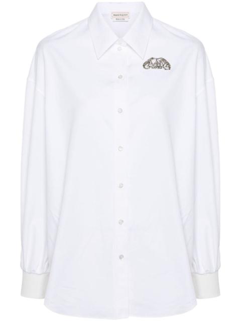 crystal-embellished cotton shirt