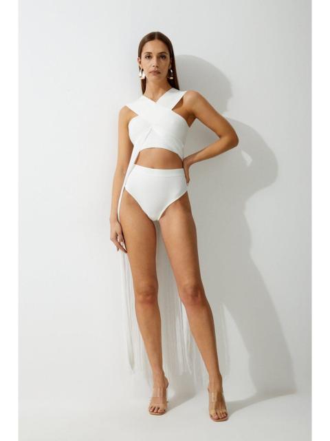High Waisted Bandage Bikini Bottoms