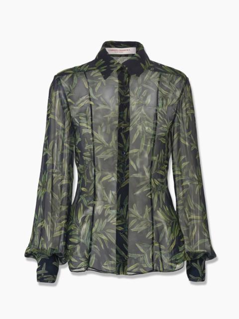 Olive Branch-Print Shirt