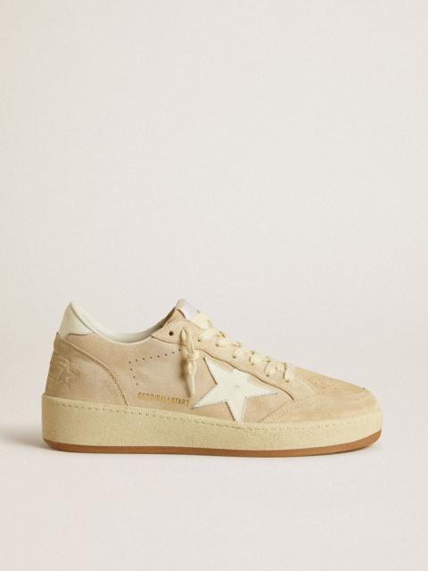 Ball Star 2 in beige suede with white leather star and heel tab