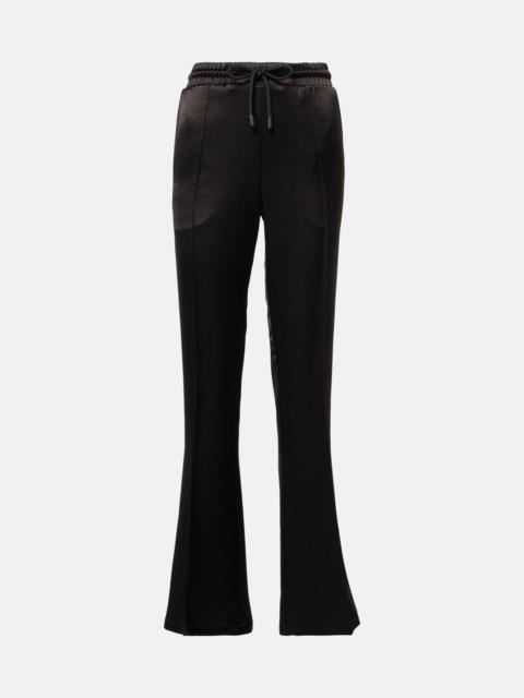 Mid-rise satin straight pants