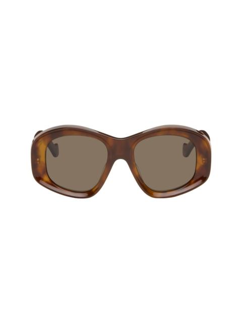 Brown Beveled Pentagon Sunglasses