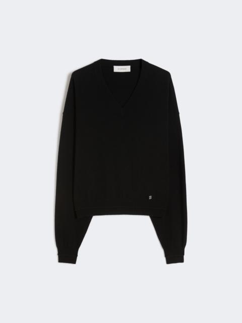 Relaxed-fit wool and cashmere sweater - BLACK