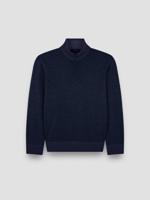SOFT COOL TOUCH WOOL HALF ZIP SWEATER