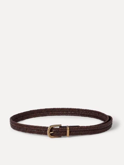 Stretch braided leather belt