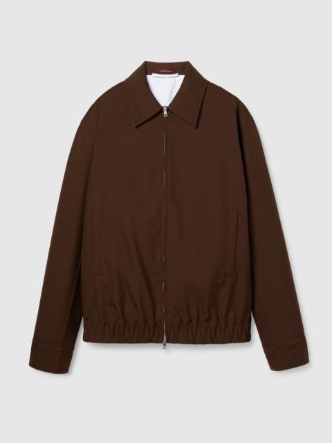 Embossed wool twill zip jacket