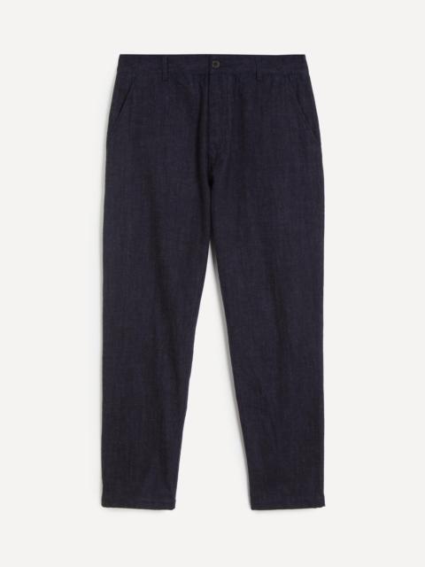 Indigo Brushed Denim Military Chinos