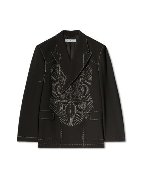 Body Stitch Tuxedo Double Jacket