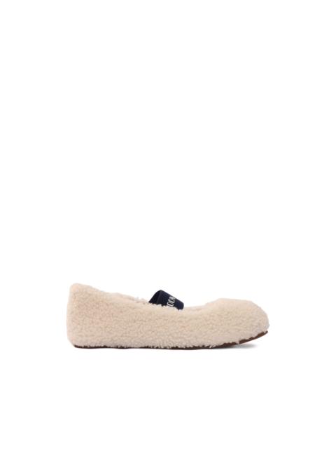 shearling strap ballet flat