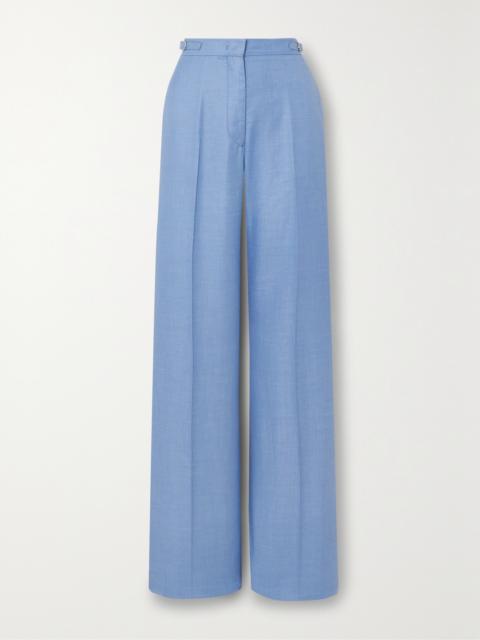 Vesta Wool, Silk And Linen-blend Straight-leg Pants