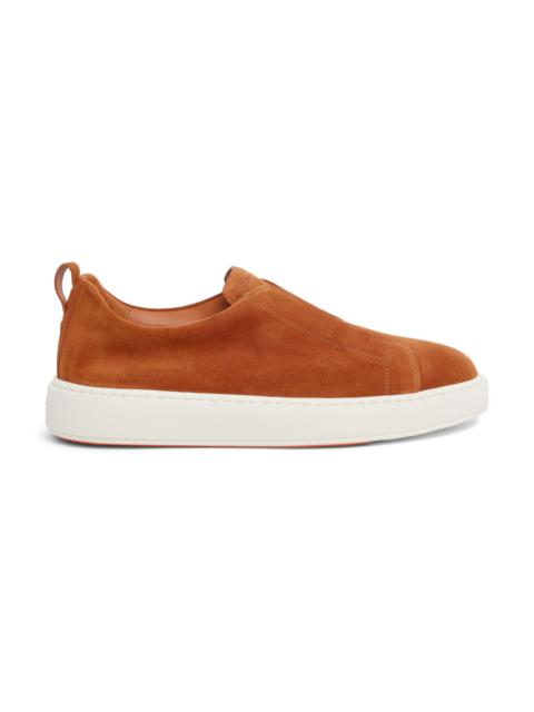 Men's orange suede slip-on sneaker