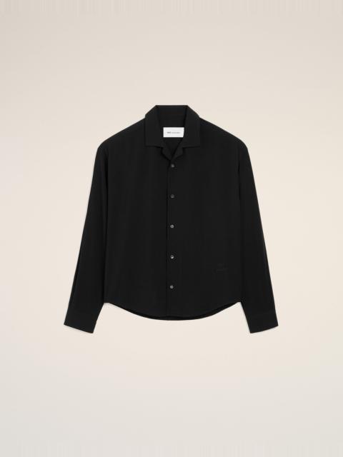 BLACK BOXY EMBROIDERED AMI PARIS SHIRT