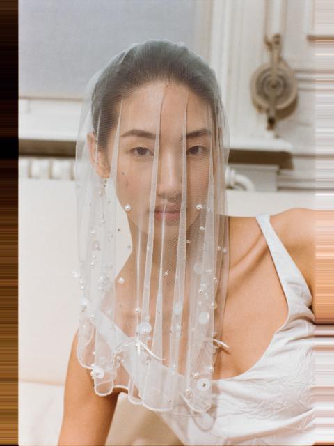 Short Veil Pearl Embroidery