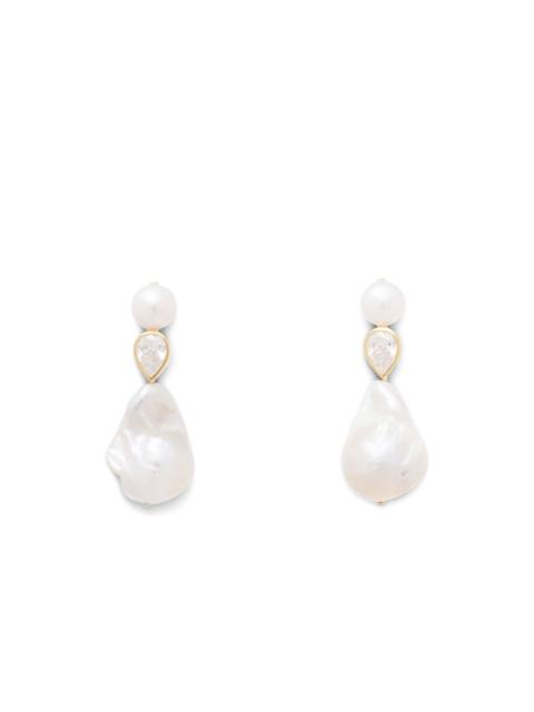 pearl-embellished drop earrings