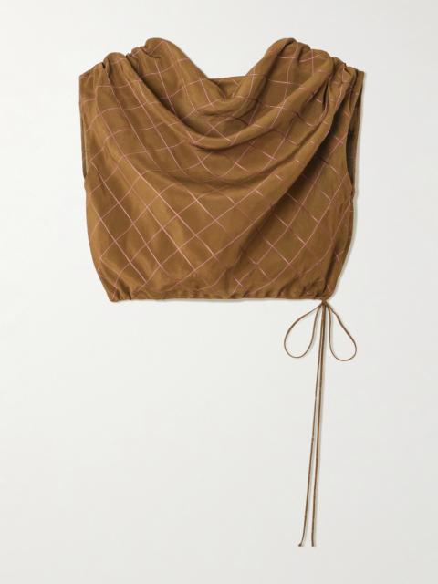 Naia Checked Draped Voile Top