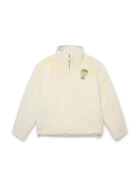 Tennis Mascot Quarter Zip Fake Fur Jacket | Casablanca Paris