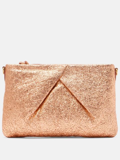 Metallic leather clutch