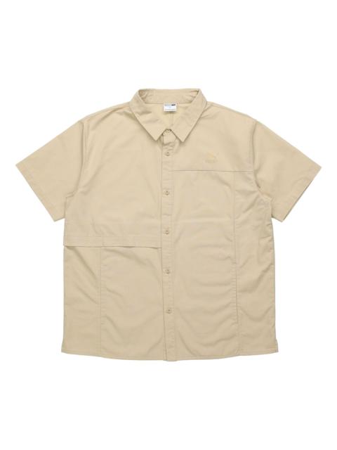 PUMA Classics Oversized Short Sleeve Polo Shirt 'Beige' 533739-12