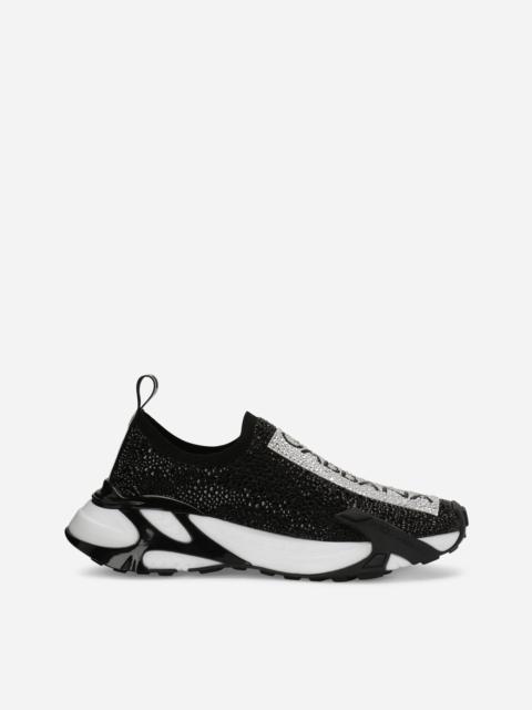 Fast sneakers with fusible rhinestones