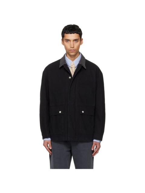 Black Garment Washed Barn Jacket