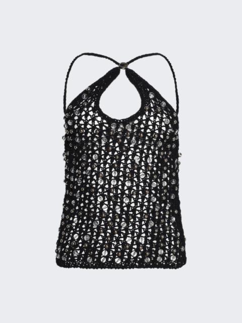 Beaded Knitted Top Black