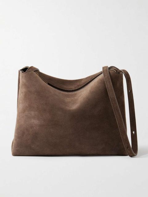 Lina medium suede shoulder bag Tan