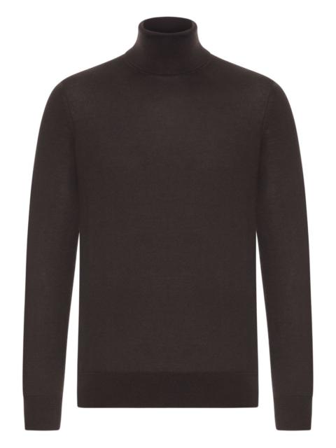turtleneck ribbed-hem sweater