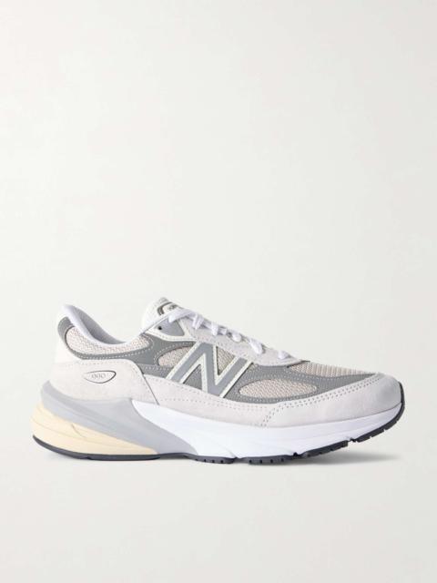 990v6 Leather-Trimmed Suede and Mesh Sneakers