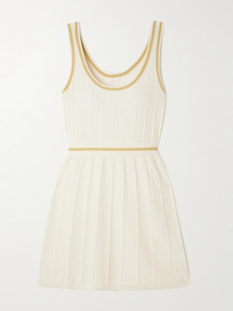 Elite Striped Ribbed Wool And Cashmere-blend Mini Dress