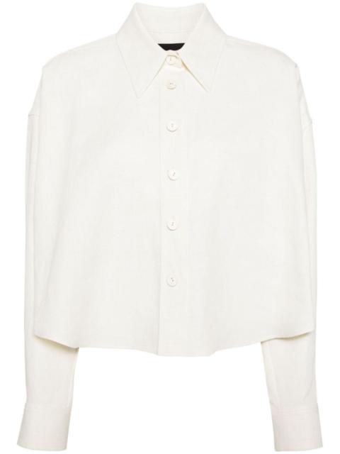 buttoned linen blend shirt