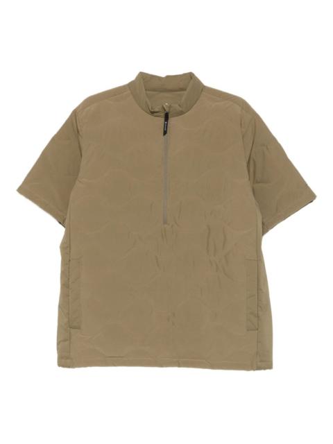 quilted-design zip-up sweater