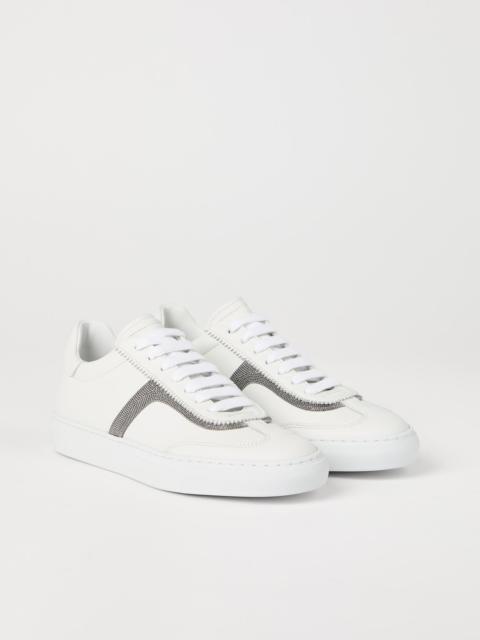 Calfskin sneakers with precious detail