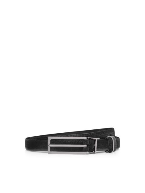 SUPPLE GRAIN LEATHER METAL T LOOP BELT