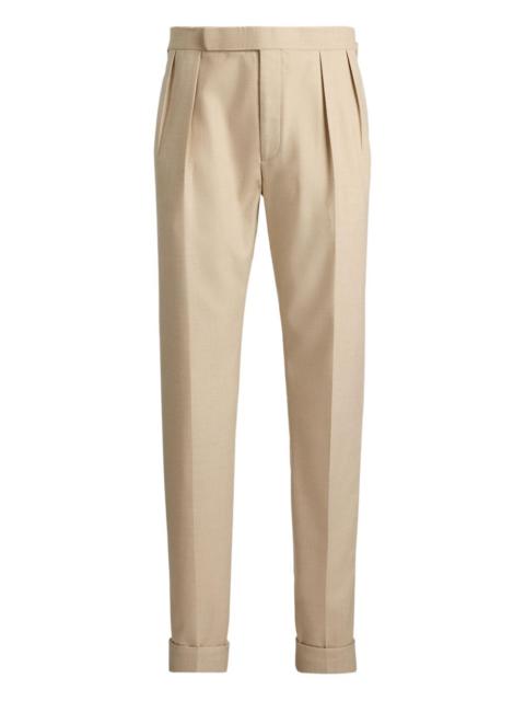 pleated-front tailored trousers