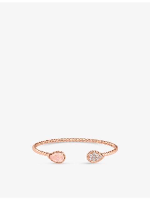 Serpent Boheme 18ct rose-gold, 0.33ct brilliant-cut diamond and 1.36ct pink quartz bracelet
