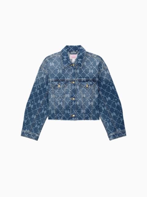 PINK x LoveShackFancy Cropped Denim Jacket