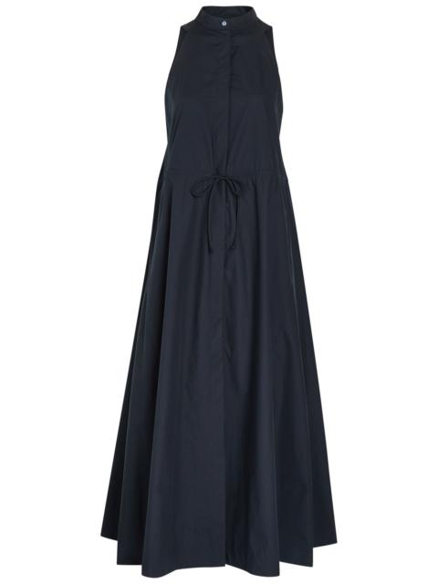 Emporio Armani Drawstring Cotton-poplin Midi Dress