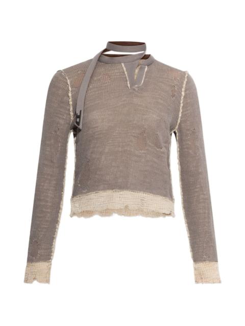 M-Dracarina frayed knitted sweater