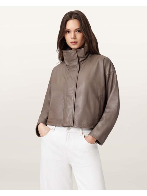 RYDER FUNNEL NECK LEATHER JACKET