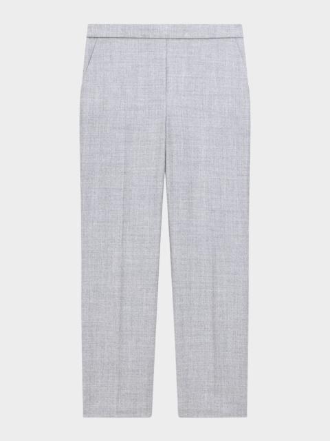 Treeca Virgin Wool Flannel Cropped Pull-On Pants
