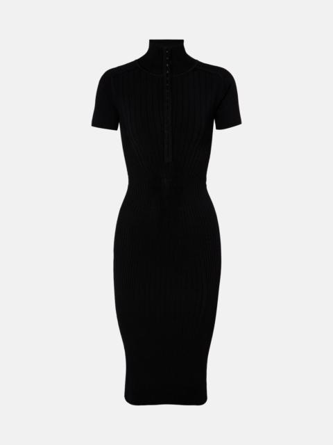 Ribbed-knit midi dress