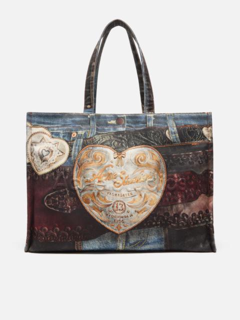 Logo Shoulder Tote Bag - Blue/black