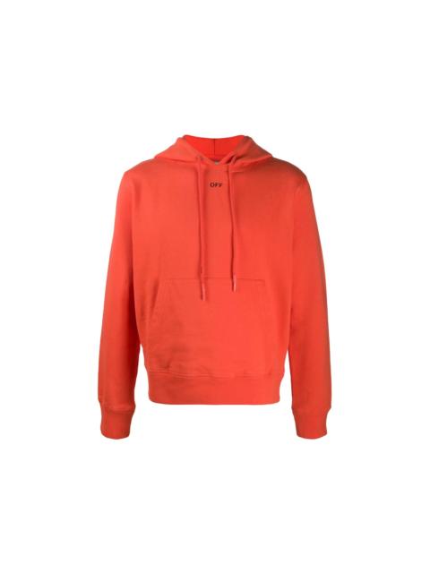 OFF-WHITE Slim Fit Stencil Hoodie Orange/Black