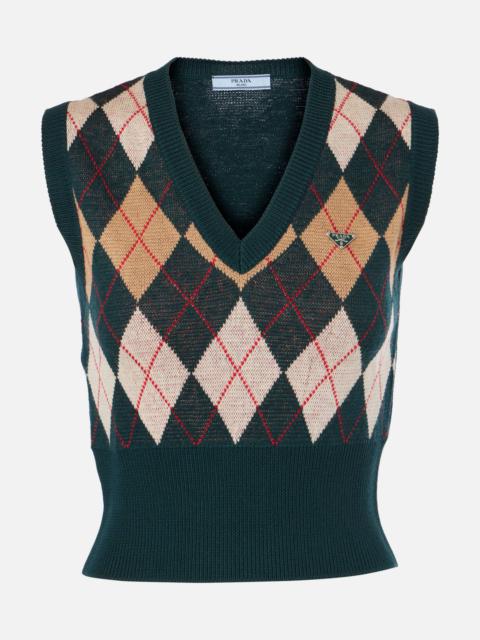 Argyle virgin wool sweater vest