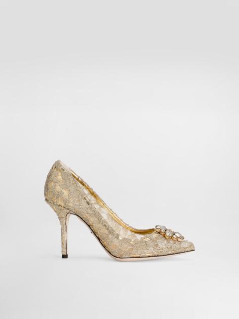 Pump in Taormina lace with crystals