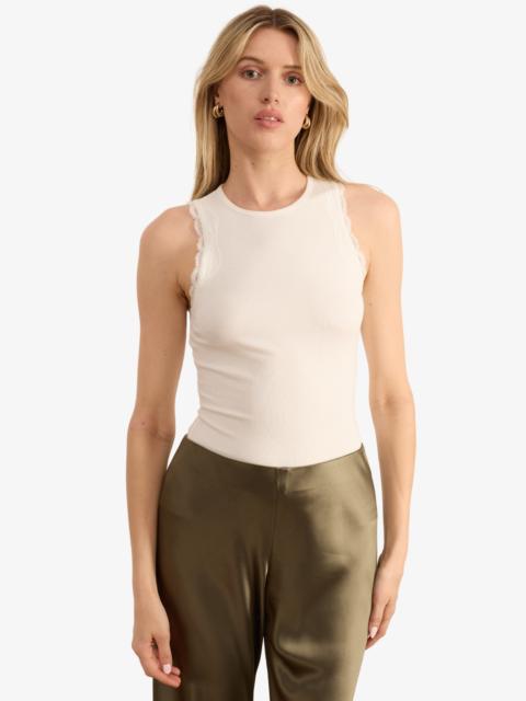 RIAN RIB KNIT TANK WHITE