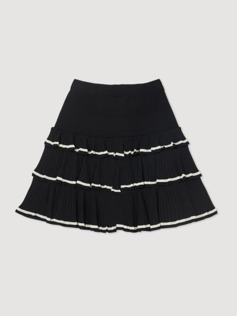 Ruffled knit skirt