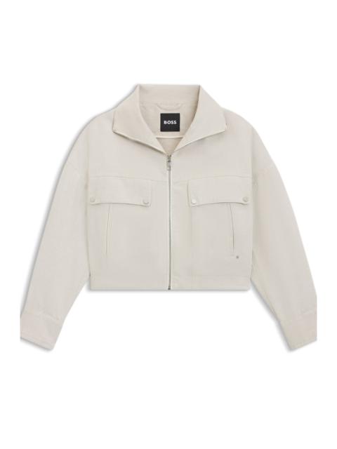 RELAXED-FIT BLAZER IN COTTON-LINEN TWILL