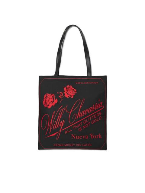 rose-print tote bag
