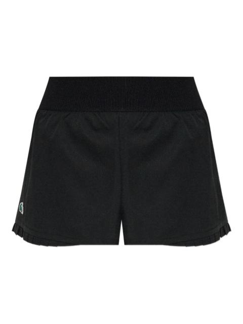 logo-appliqué pleated shorts